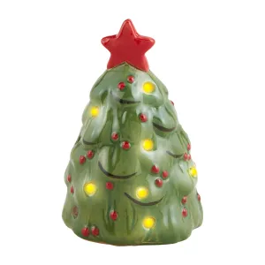 Christmas Tree Light-Up Sitter Figurine Decorative Mirror,Home Decor Mirror