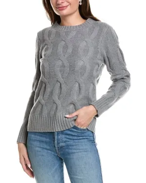 Chunky Cable Knit Sweater In Grey