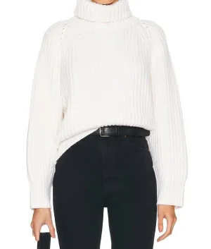 Chunky Cashmere Turtleneck Sweater In Chalk