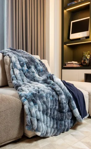 Chunky Faux Fur Throw Blanket bookcase, standing shelf