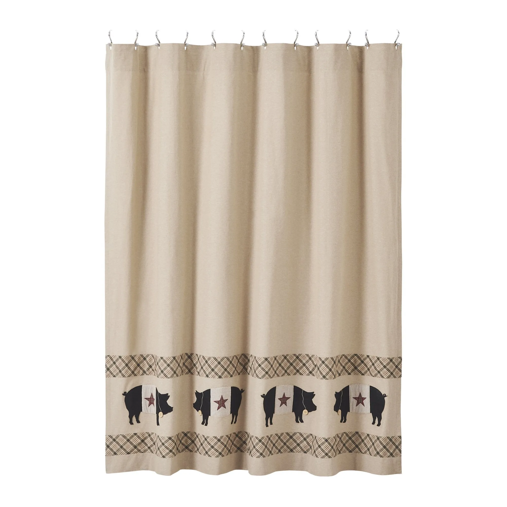 Cider Spice Primitive Pig Shower Curtain