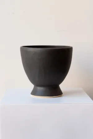 Classic Compote Matte Black Vase,Flower Vase