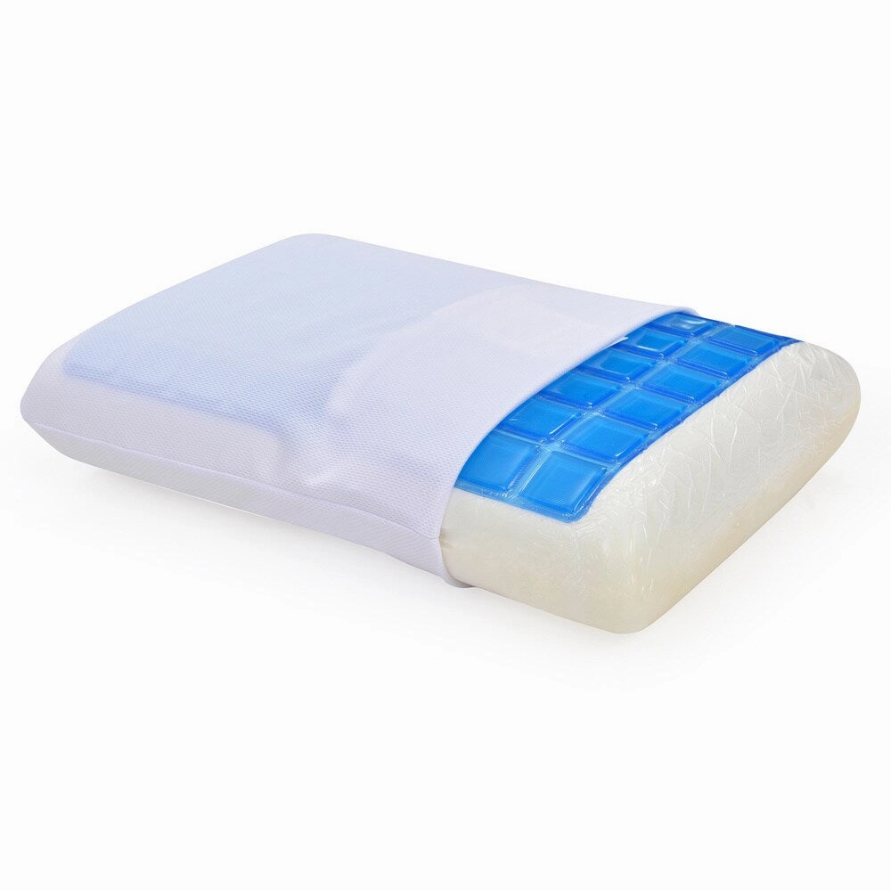 Classic Brands Destiny Reversible Gel and Memory Foam Travel Pillow