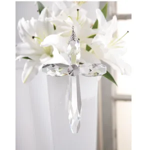 Clear Acrylic Hanging Cross 7" Decorative Mirror,Home Decor Mirror