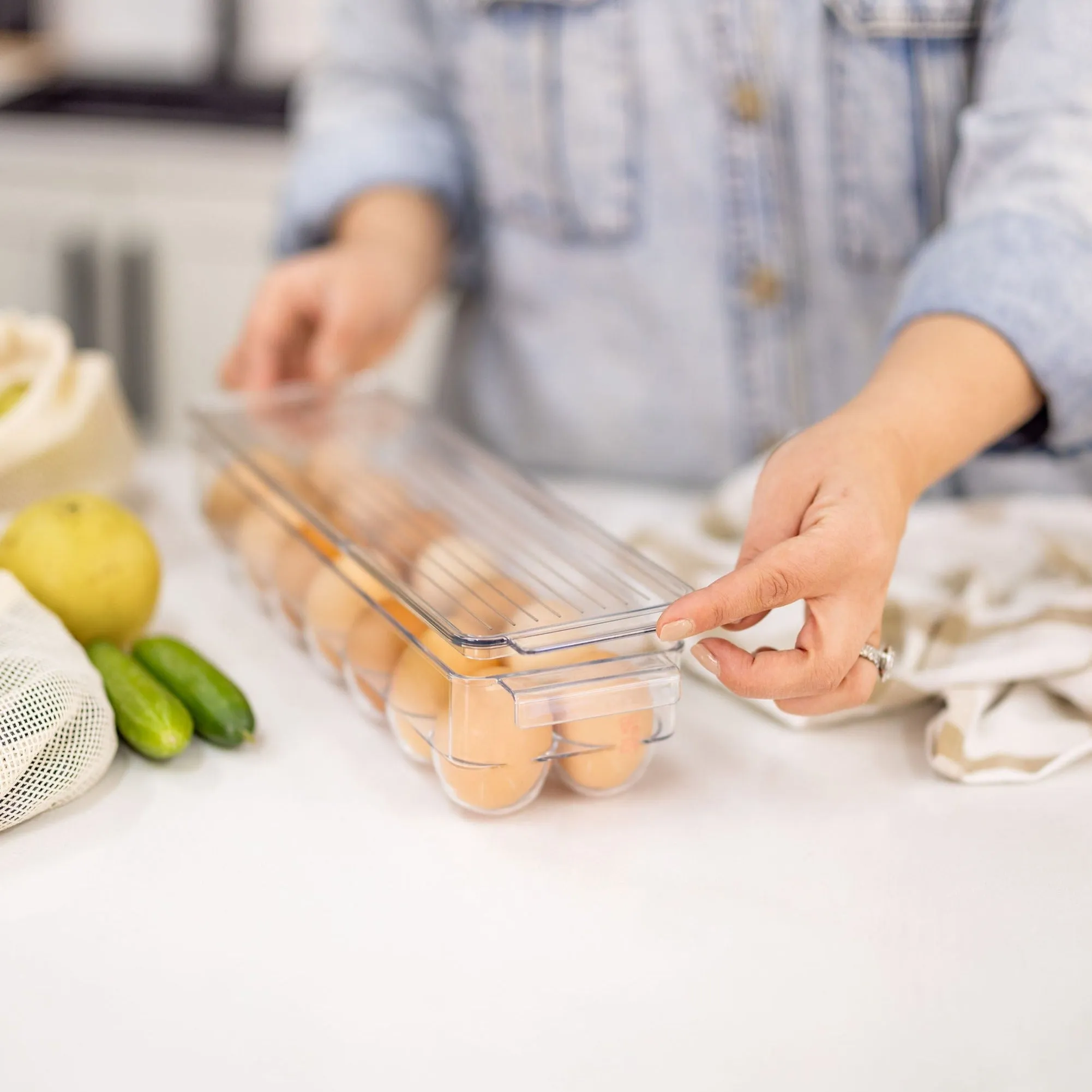 Clear Fridge Egg Organiser Tray