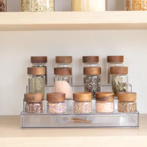 Clear Herb & Spice Shelf With Drawer Figurines,Decorative Ornaments