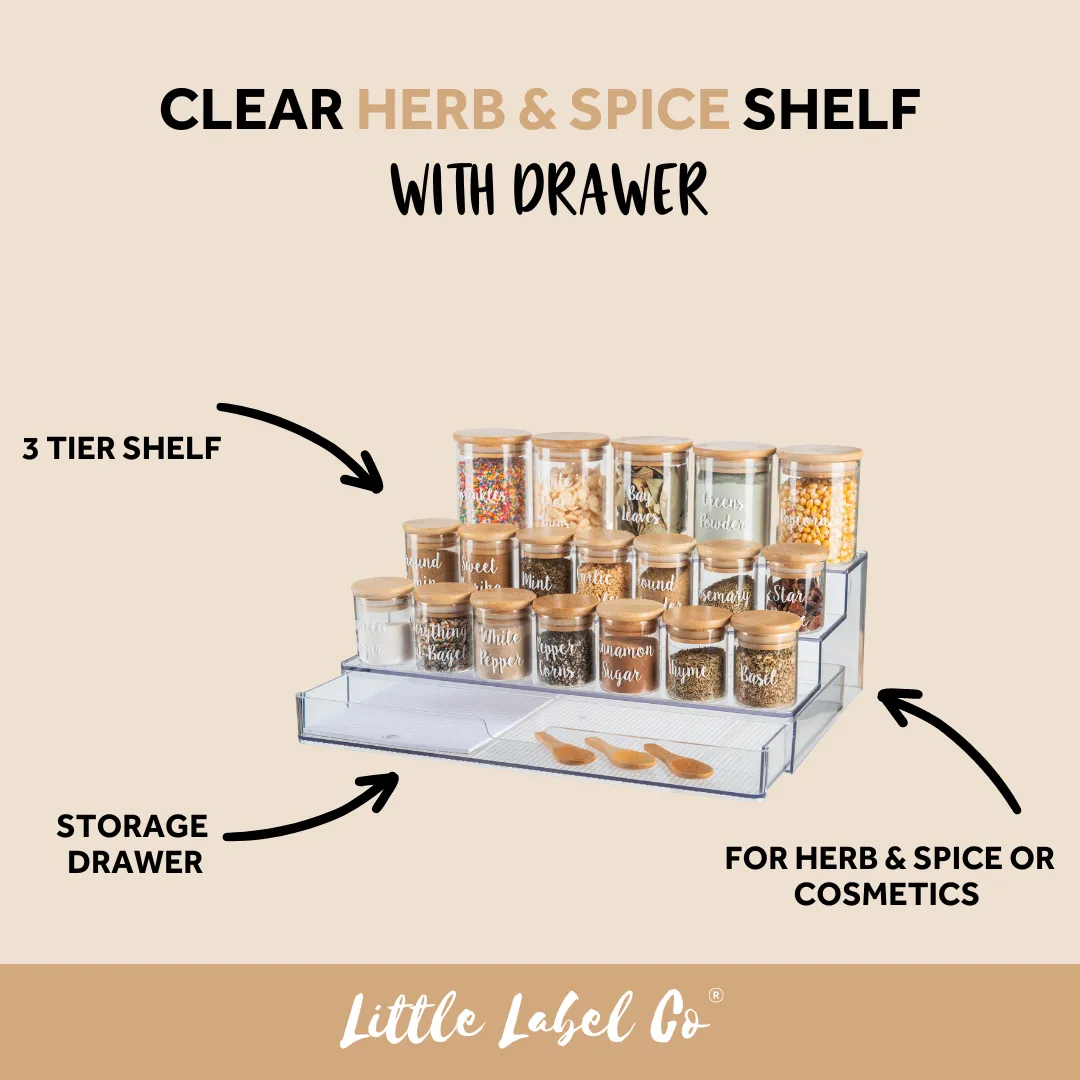 Clear Herb & Spice Shelf With Drawer