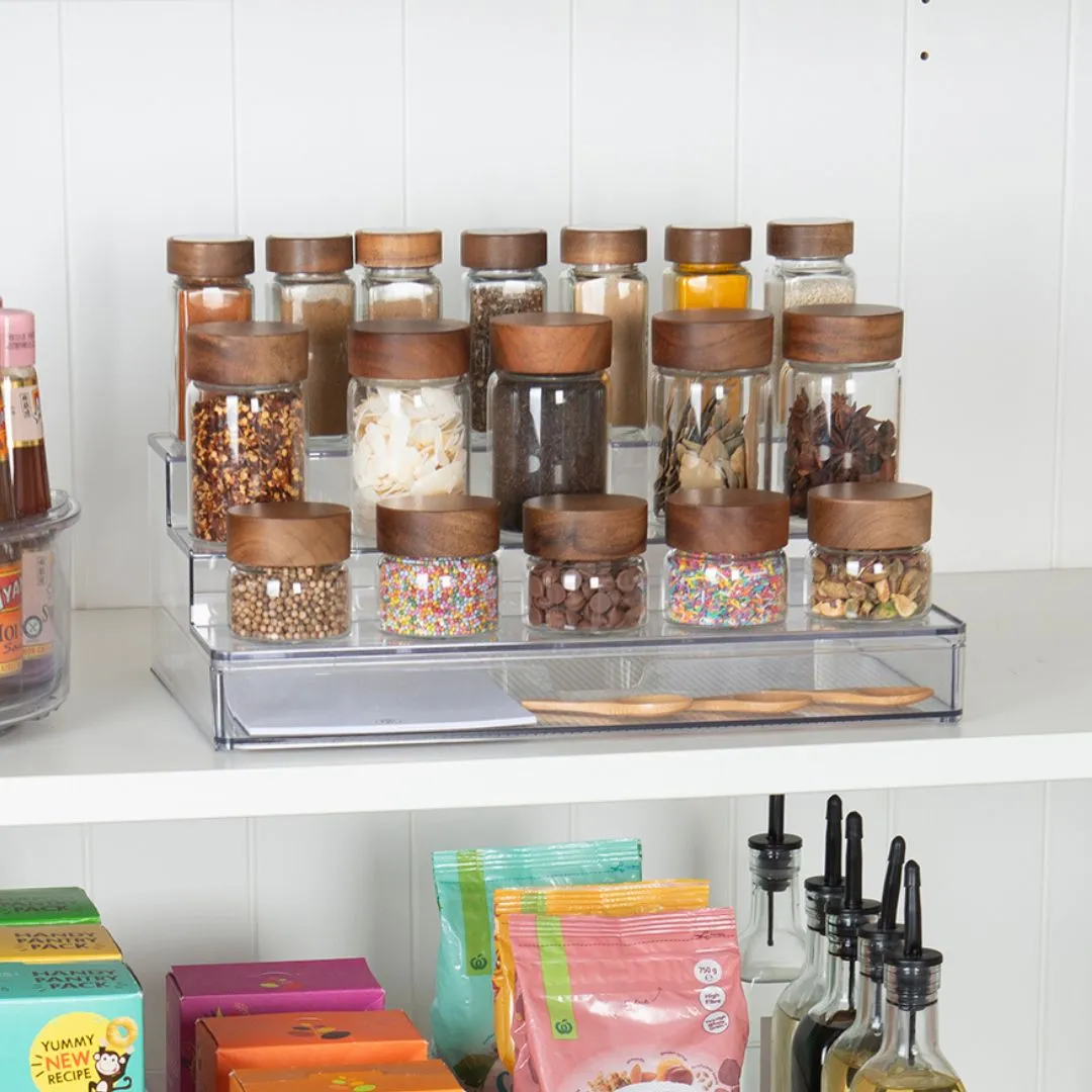 Clear Herb & Spice Shelf With Drawer