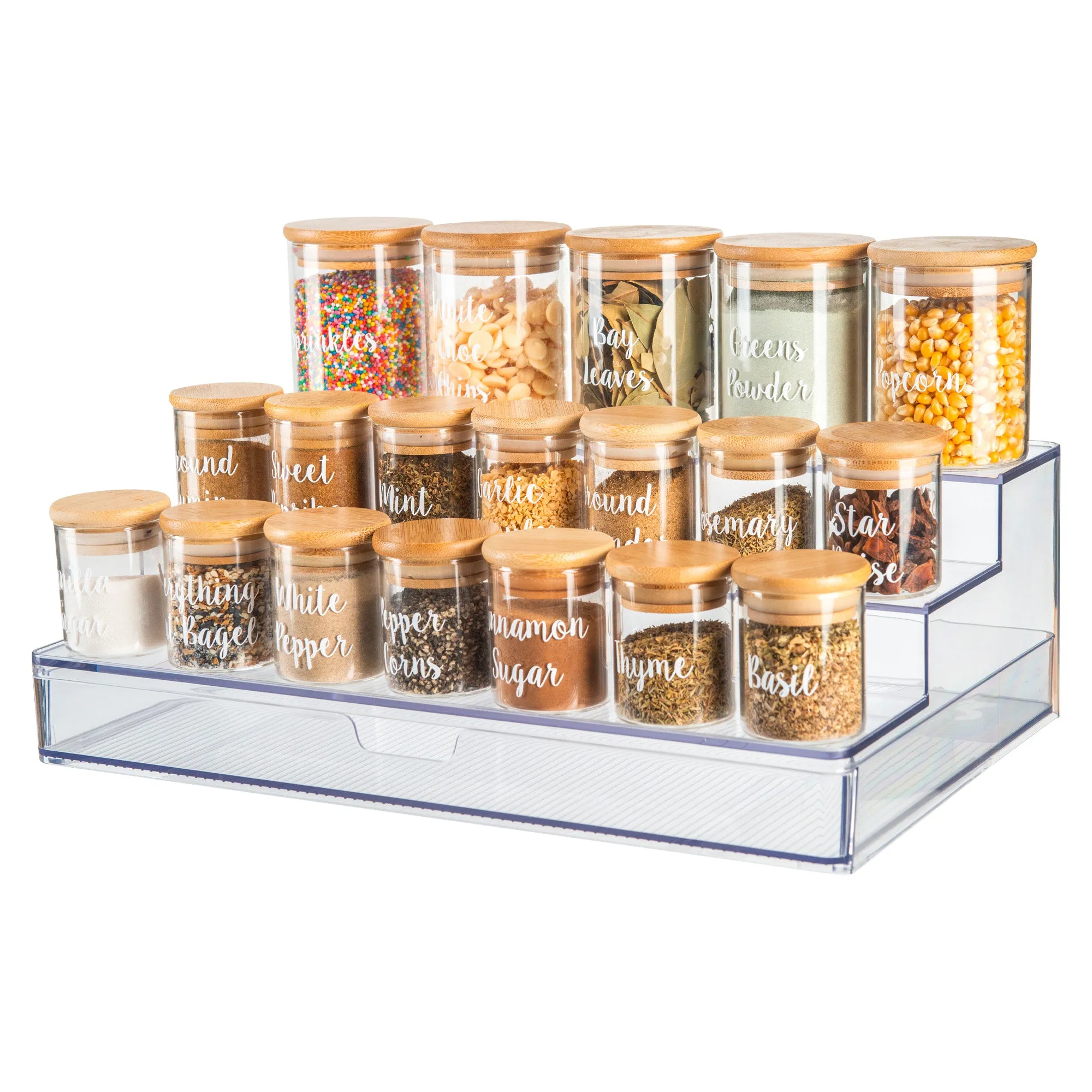 Clear Herb & Spice Shelf With Drawer