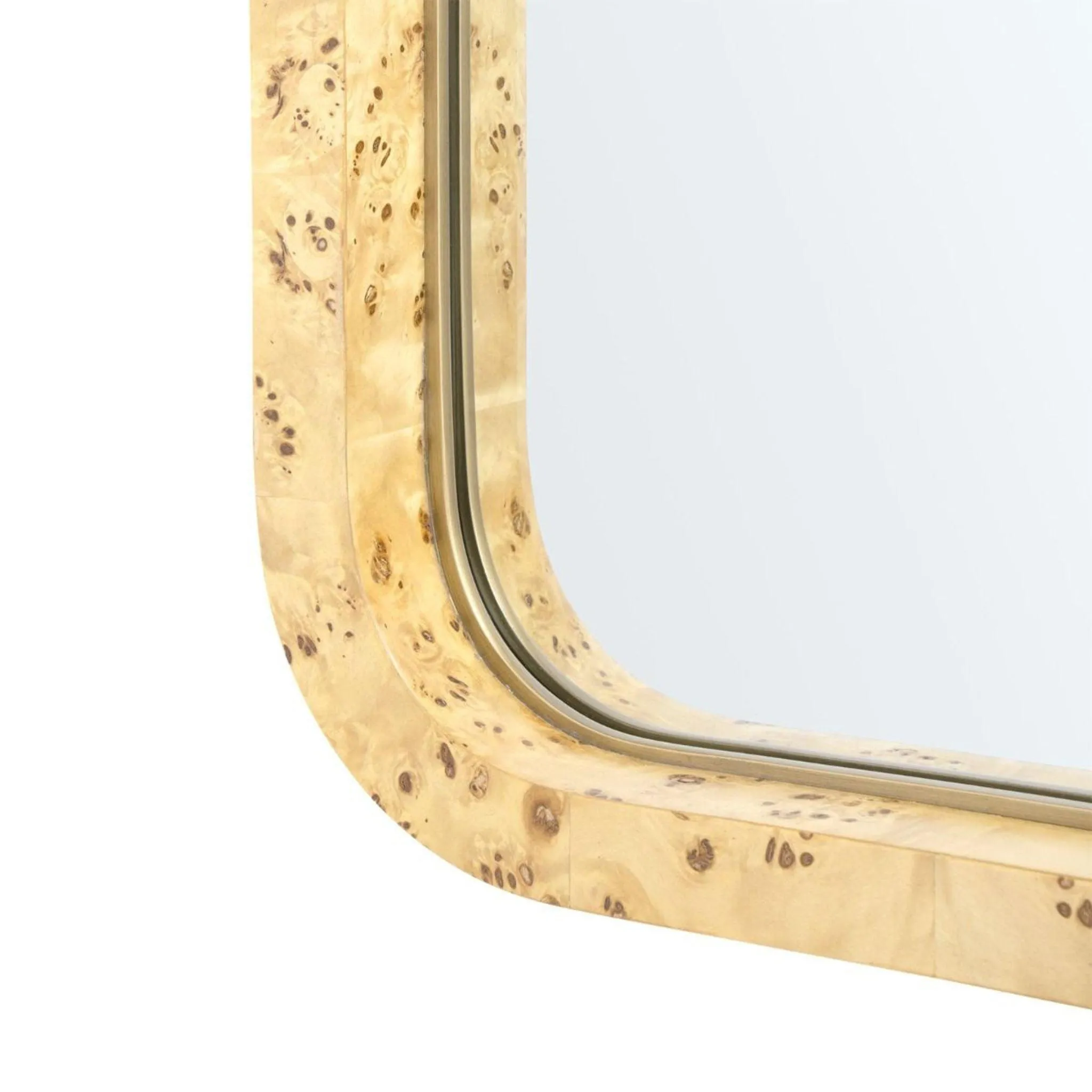 Clear Lacquered Burl Framed Emil Large Mirror