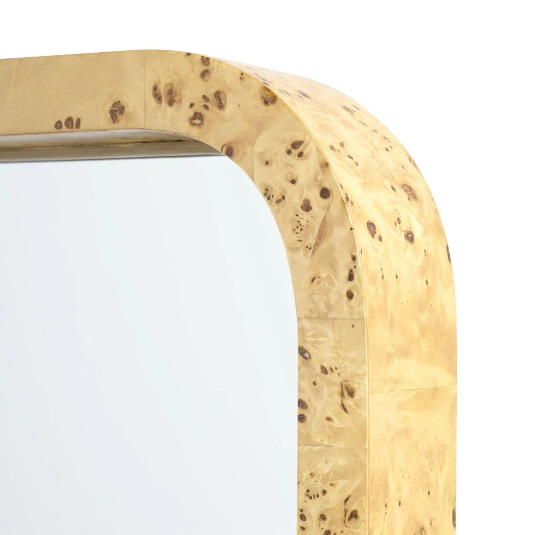 Clear Lacquered Burl Framed Emil Large Mirror