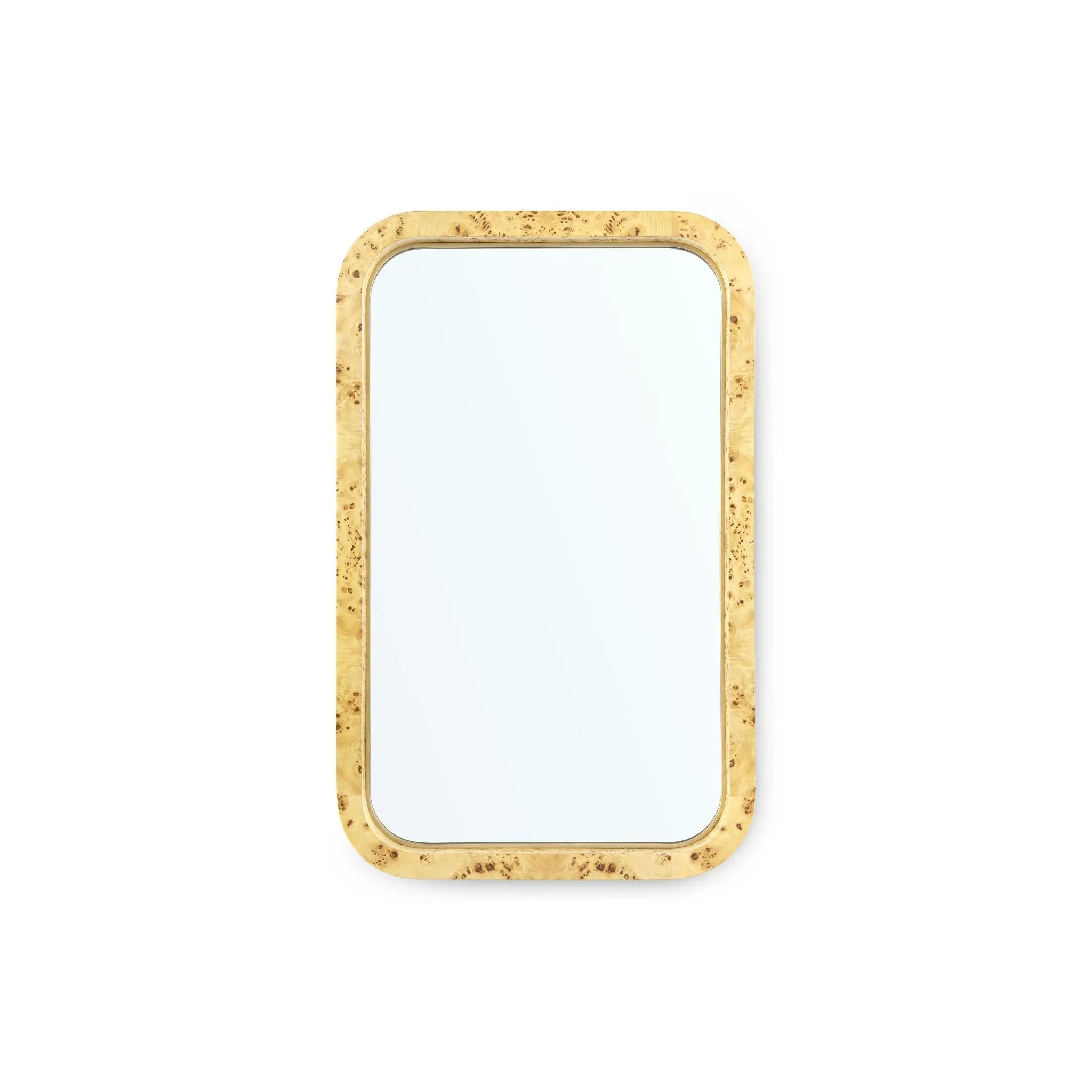 Clear Lacquered Burl Framed Emil Small Mirror
