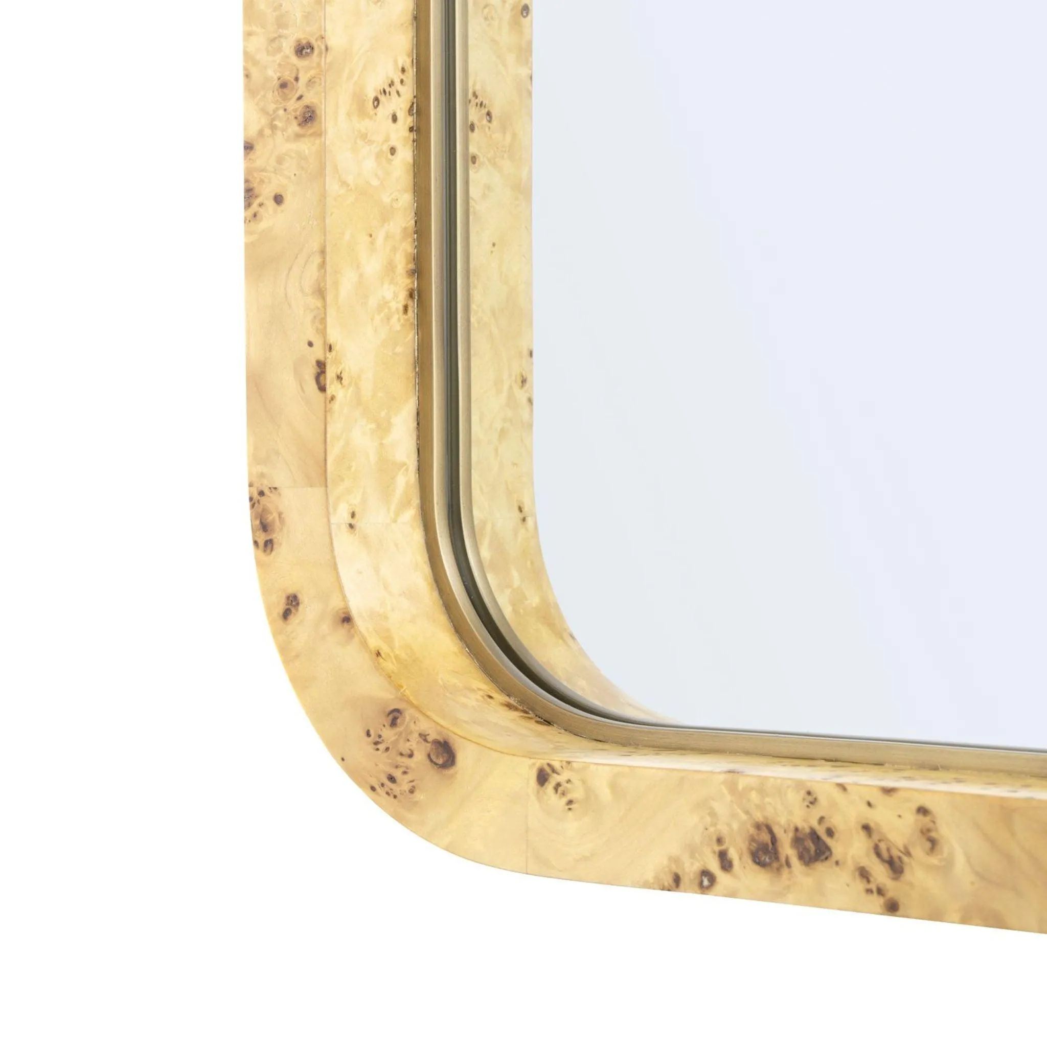 Clear Lacquered Burl Framed Emil Small Mirror