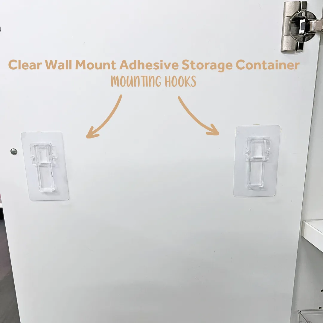 Clear Wall Mount Adhesive Storage Container - Tall Large