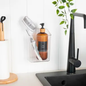 Clear Wall Mount Adhesive Storage Container - Tall Small Figurines,Decorative Ornaments