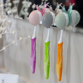 Clicker Toothbrush Holder 3 pk - Assorted Toothbrush Holder,Bathroom Organizer