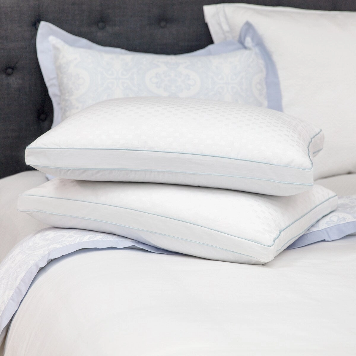 CLOSEOUT SensorPEDIC Luxury Dual Comfort Reversible Bed Pillow with 400 Thread Count Cotton Cover - White pillows,bed pillow,sleeping cushion
