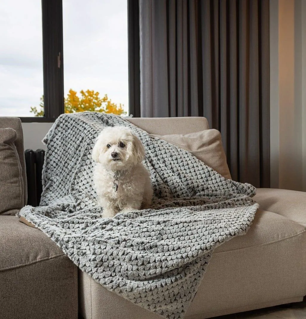 Cocoa & Grey Lynx Faux Fur Blanket