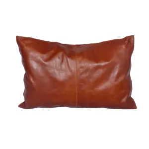 Cognac Brown Leather Lumbar Pillow storage cart, utility cart