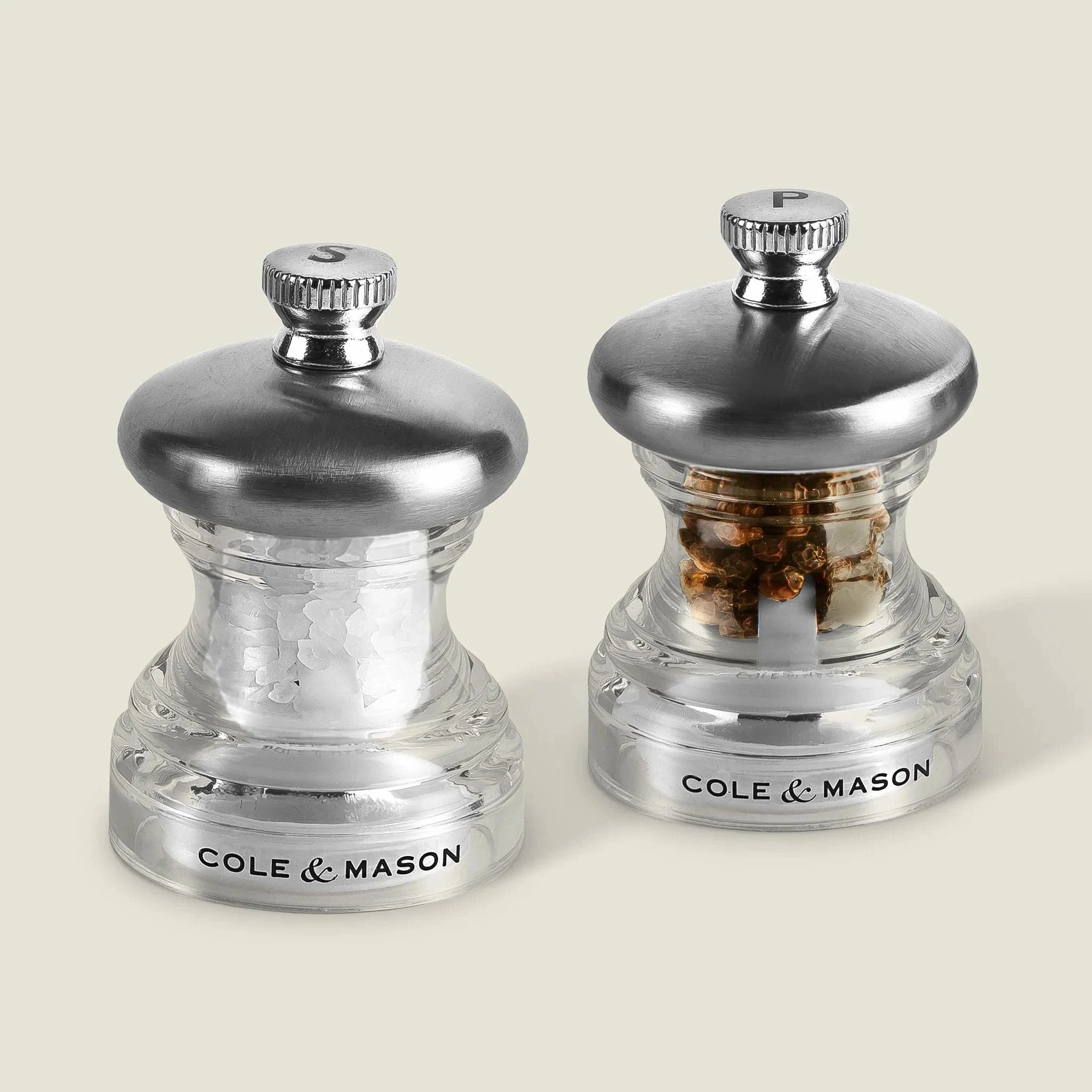 Cole & Mason Button Salt & Pepper Mill Set Kitchen,modern kitchen essentials