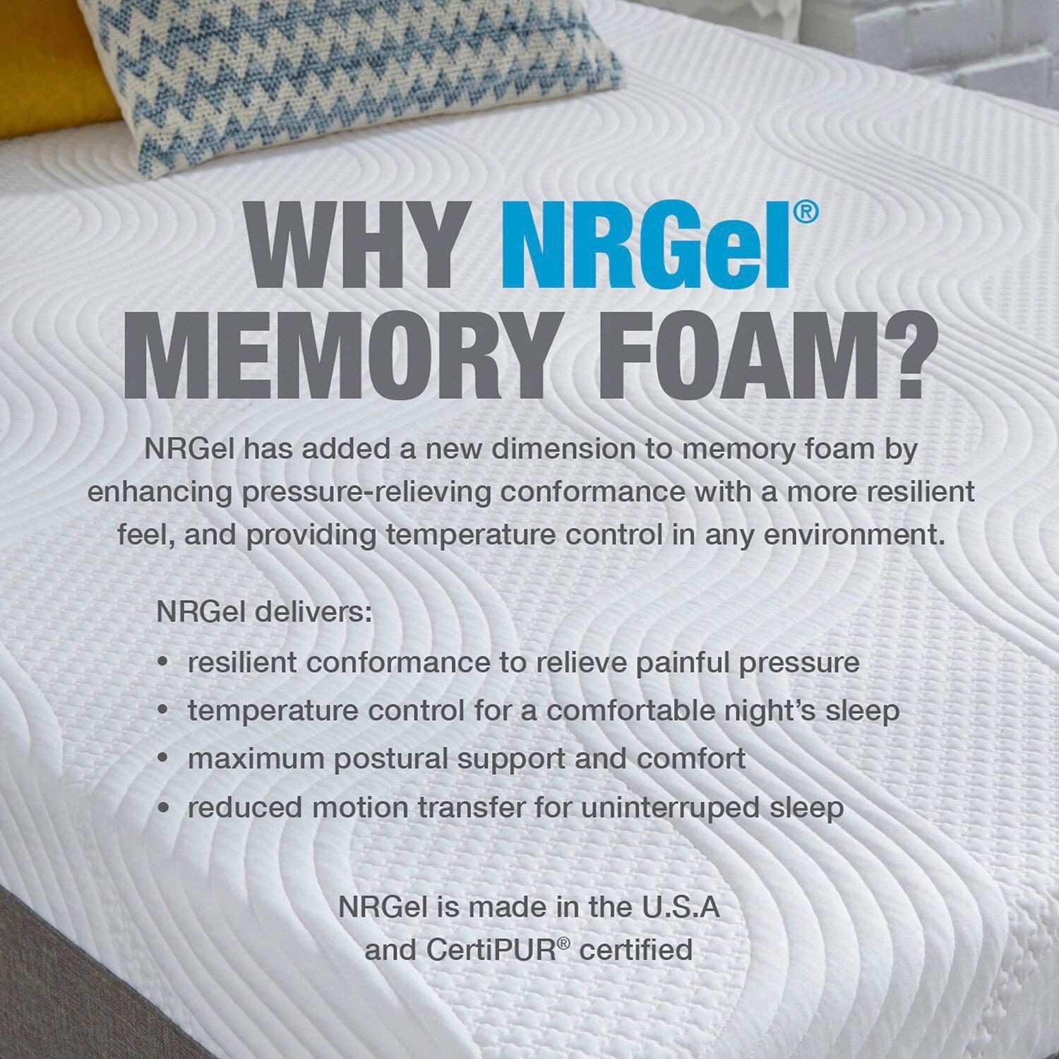 Comforpedic Loft from Beautyrest Dorm 4-inch Textured Gel Memory Foam Mattress Topper