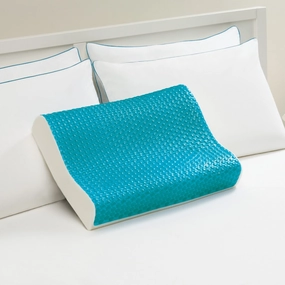 Comfort Memories Blue Bubble Memory Foam and Gel Contour Pillow pillows,bed pillow,sleeping cushion