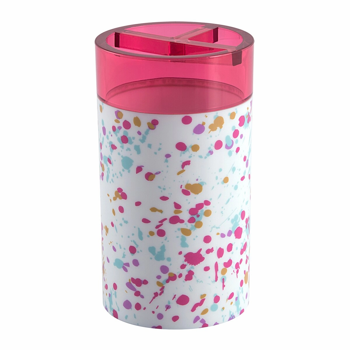 Confetti Pink Toothbrush Holder - 5.03'' x 2.75'' x 2.75'' Toothbrush Holder,Bathroom Organizer