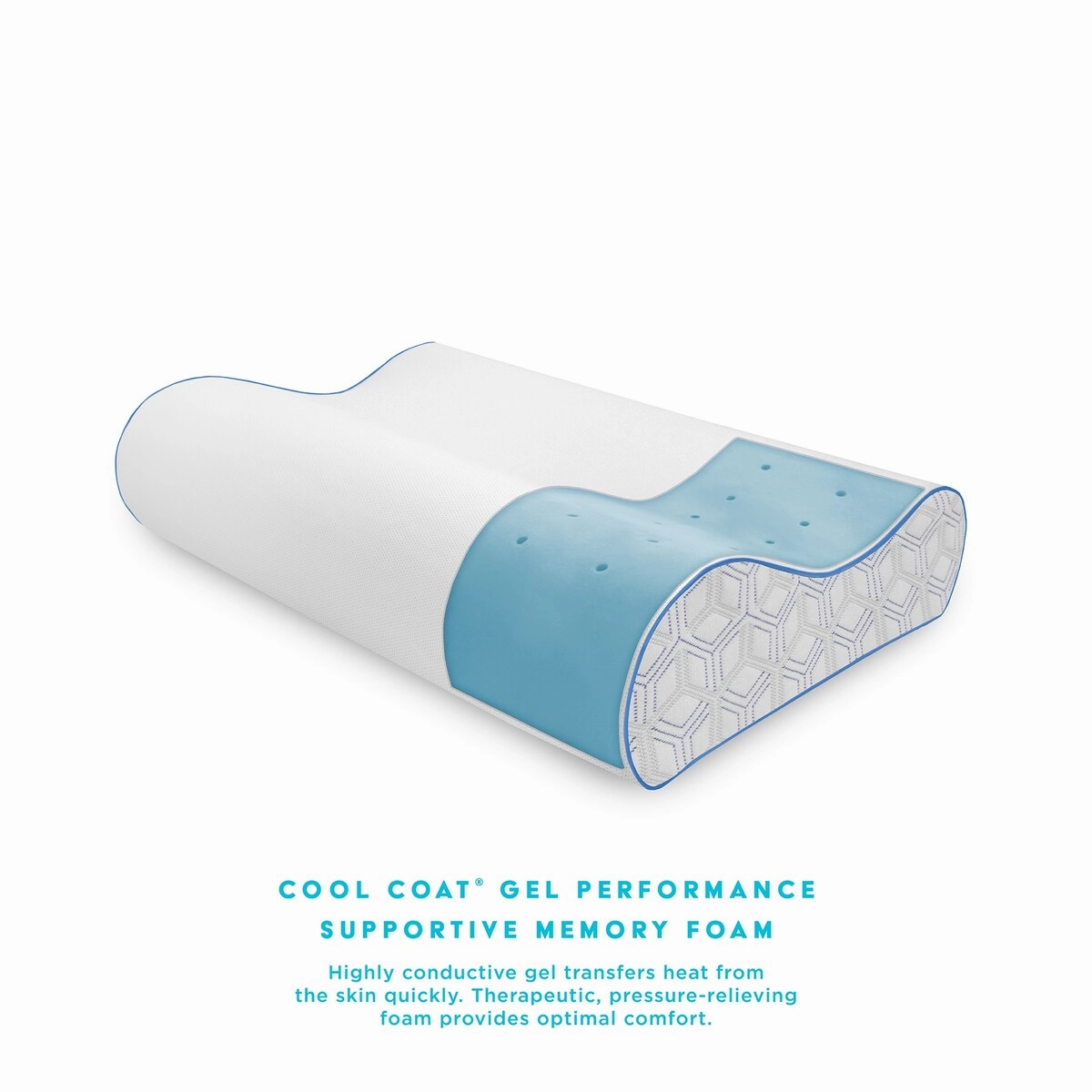 Cool Coat Gel Memory Foam Oversized Contour Performance Bed Pillow from SensorPEDIC