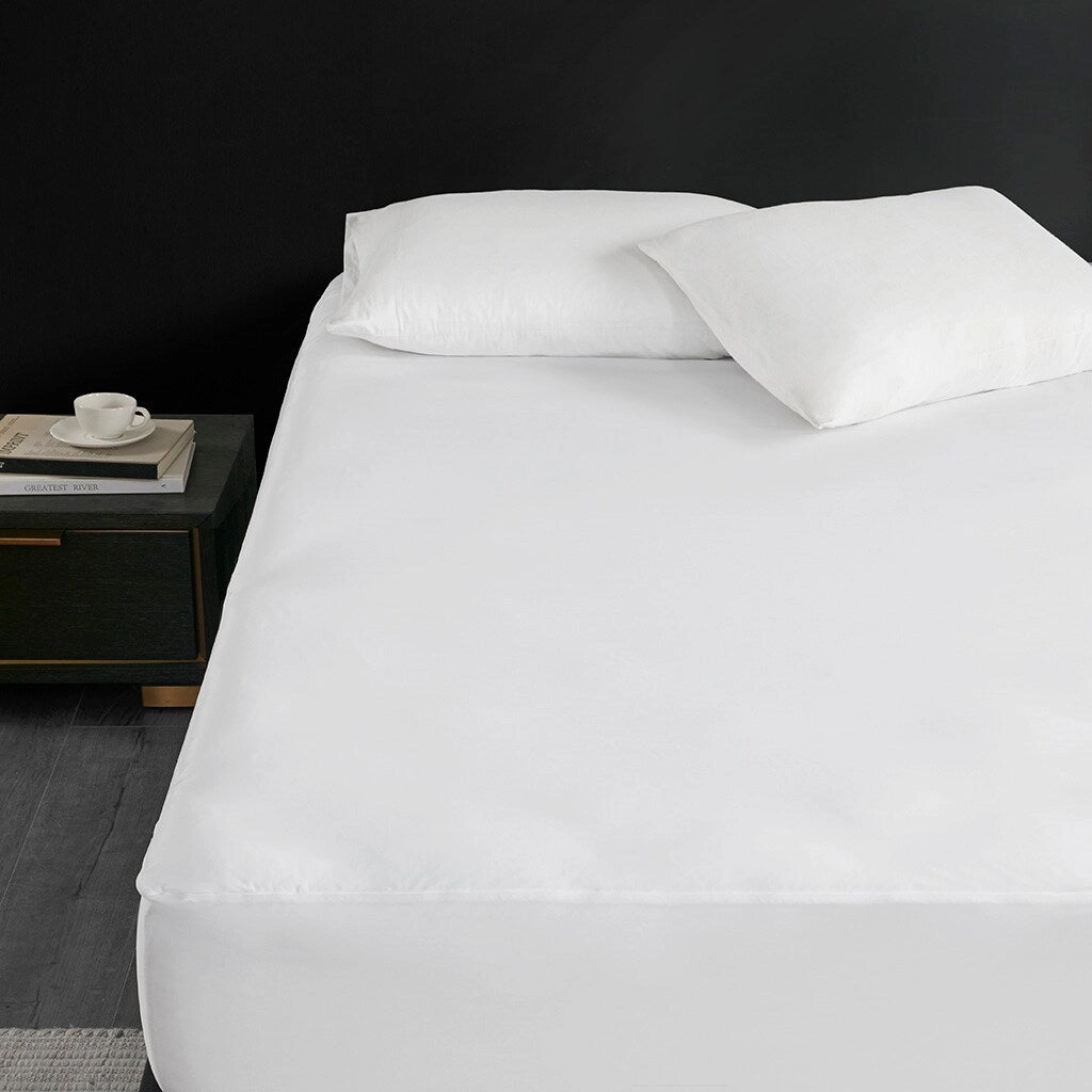 Cool/Warm Reversible Waterproof and Stain Release Mattress Pad, HeiQ Smart Temperature Mattress for Bedroom - White