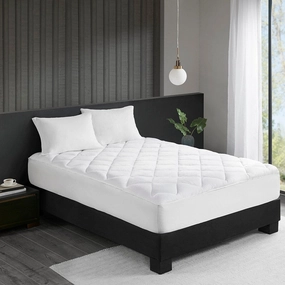 Cool/Warm Reversible Waterproof and Stain Release Mattress Pad, HeiQ Smart Temperature Mattress for Bedroom - White mattress pads,mattress topper,bed protection
