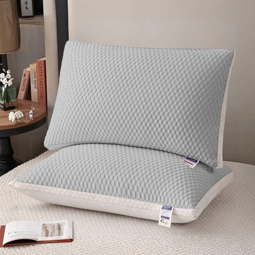 Cooling Breathable Soft Tofu Down Alternative Pillows,Gray(set of 1 or 2) - Gray pillows,bed pillow,sleeping cushion