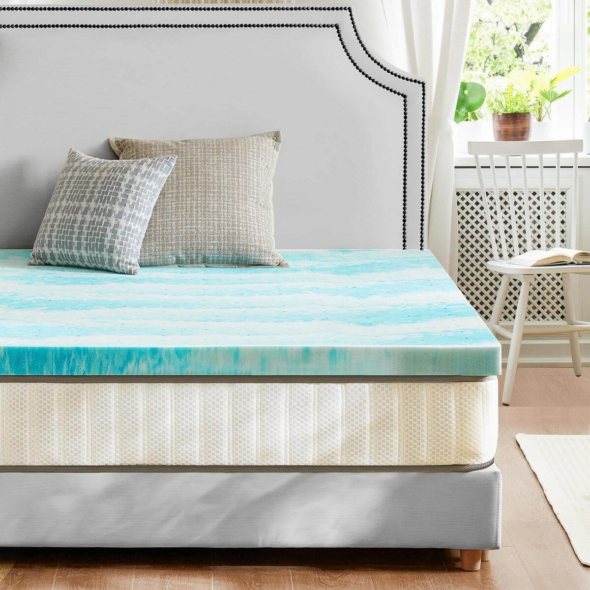 Cooling Gel Swirl-Infused Memory Foam Bed Topper  Exclusive for Targeted Back Pain Relief