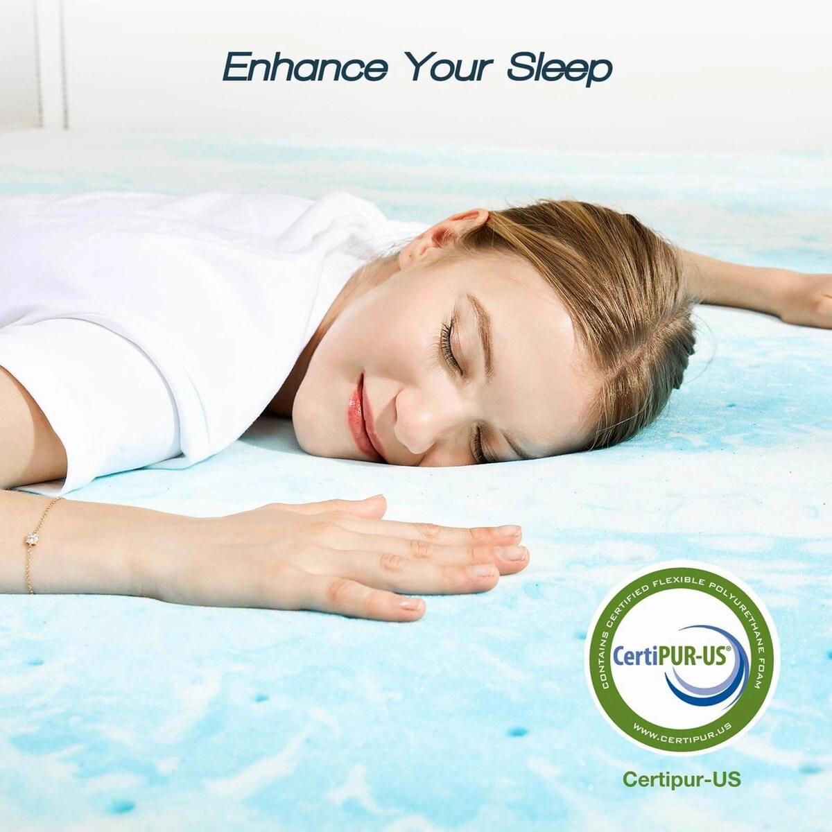 Cooling Gel Swirl-Infused Memory Foam Bed Topper  Exclusive for Targeted Back Pain Relief