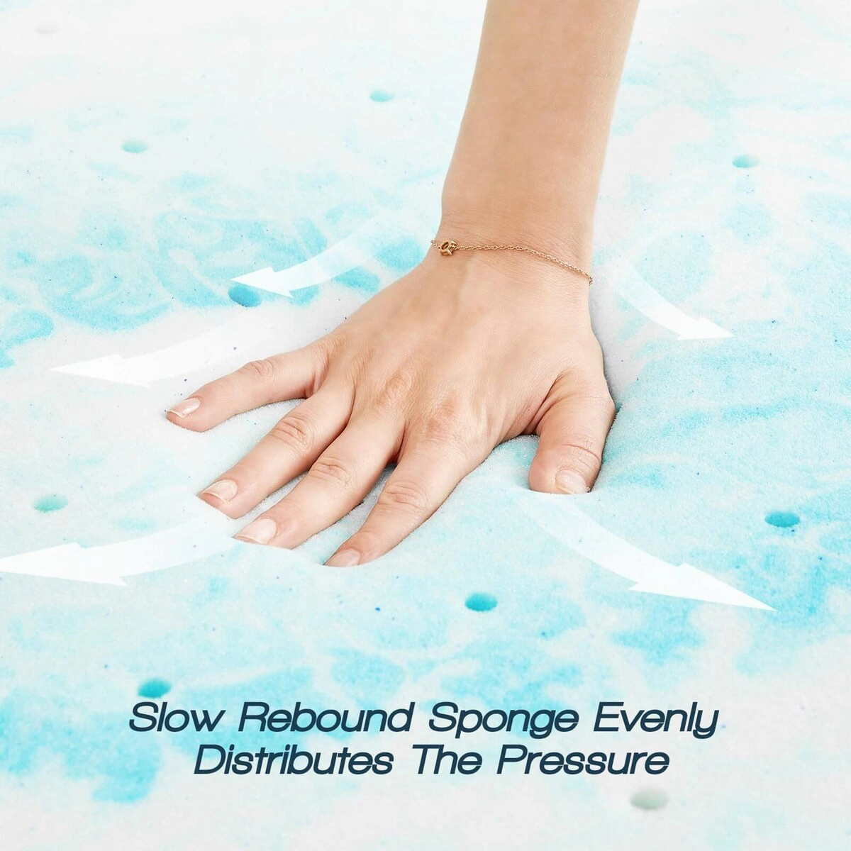 Cooling Gel Swirl-Infused Memory Foam Bed Topper  Exclusive for Targeted Back Pain Relief