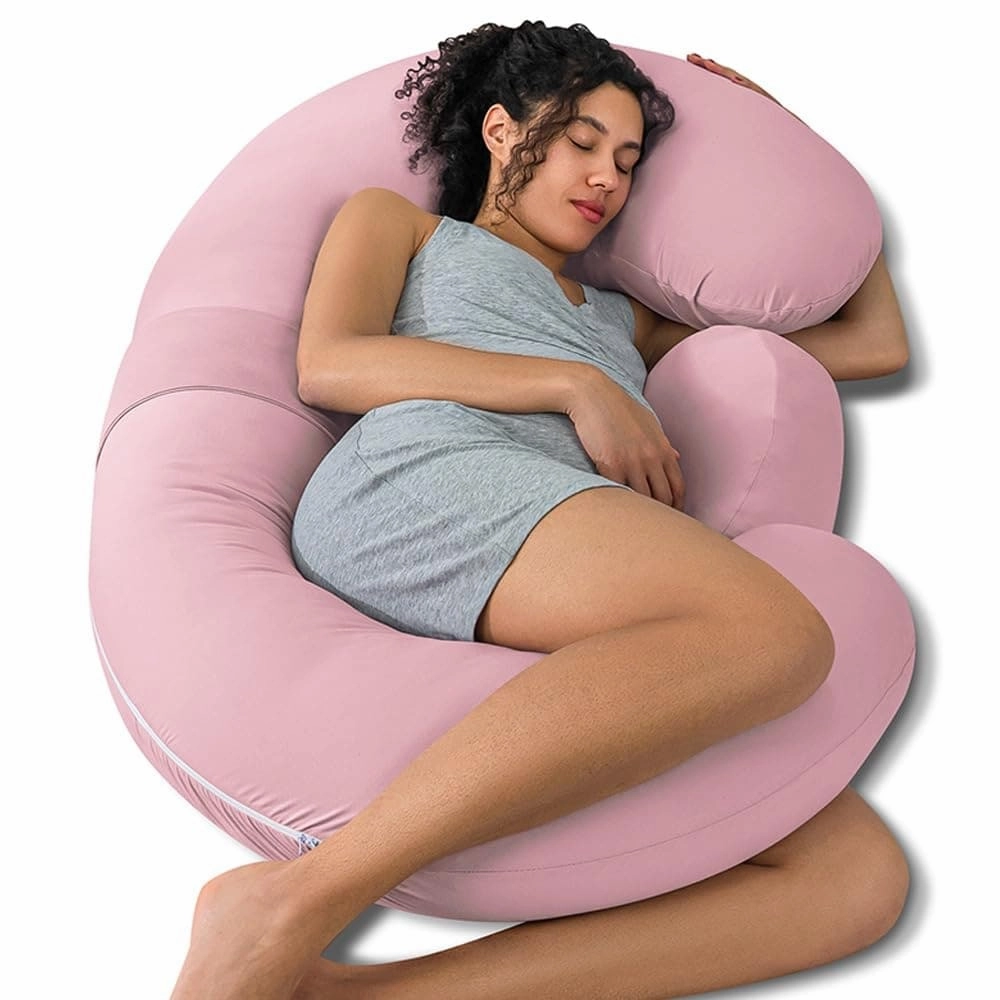 Cooling Pregnancy Pillows, E Shaped Maternity Pillow for Sleeping, with Extra Wedge Pillow for Belly Support, 60 Inch Full pillows,bed pillow,sleeping cushion