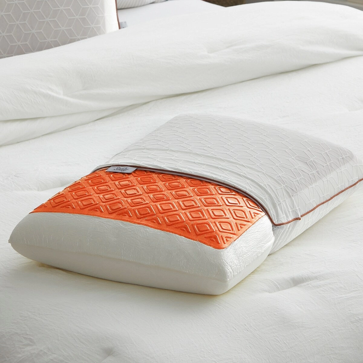 Copper SealyChill Gel Memory Foam Bed Pillow with Anti-Microbial Cover