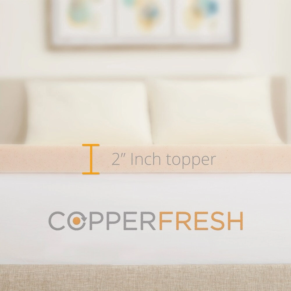 CopperFresh 2" Gel Memory Foam Mattress Topper