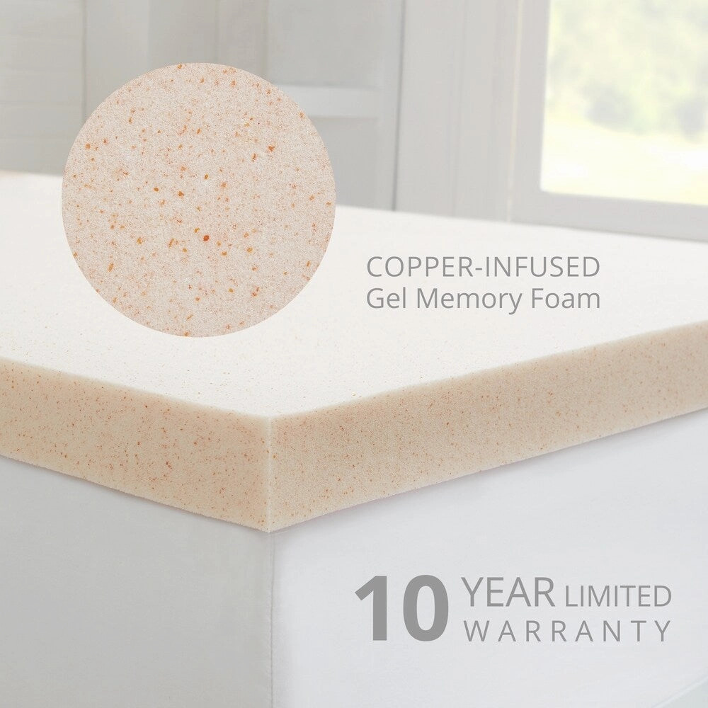 CopperFresh 2" Gel Memory Foam Mattress Topper