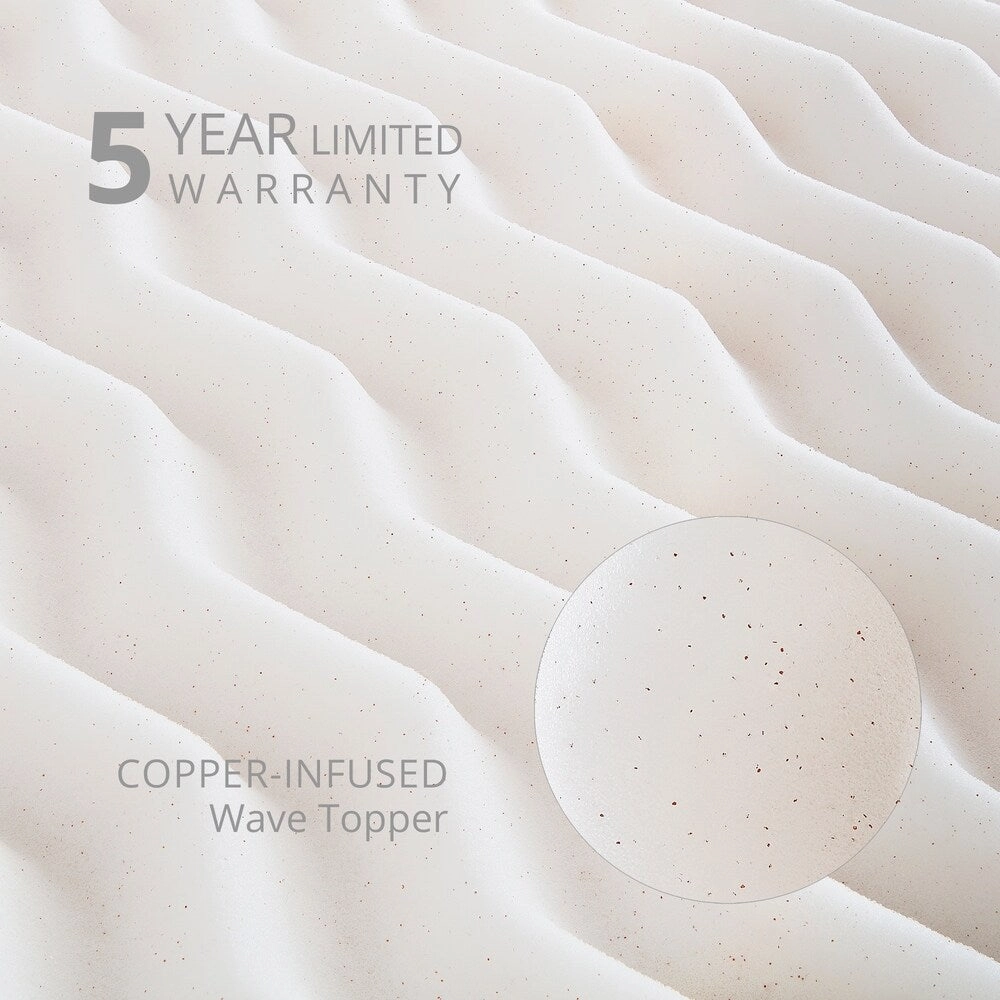 CopperFresh 4" Wave Foam Mattress Topper