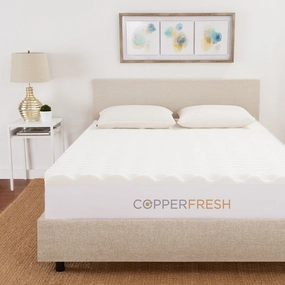 CopperFresh 4" Wave Foam Mattress Topper mattress pads,mattress topper,bed protection