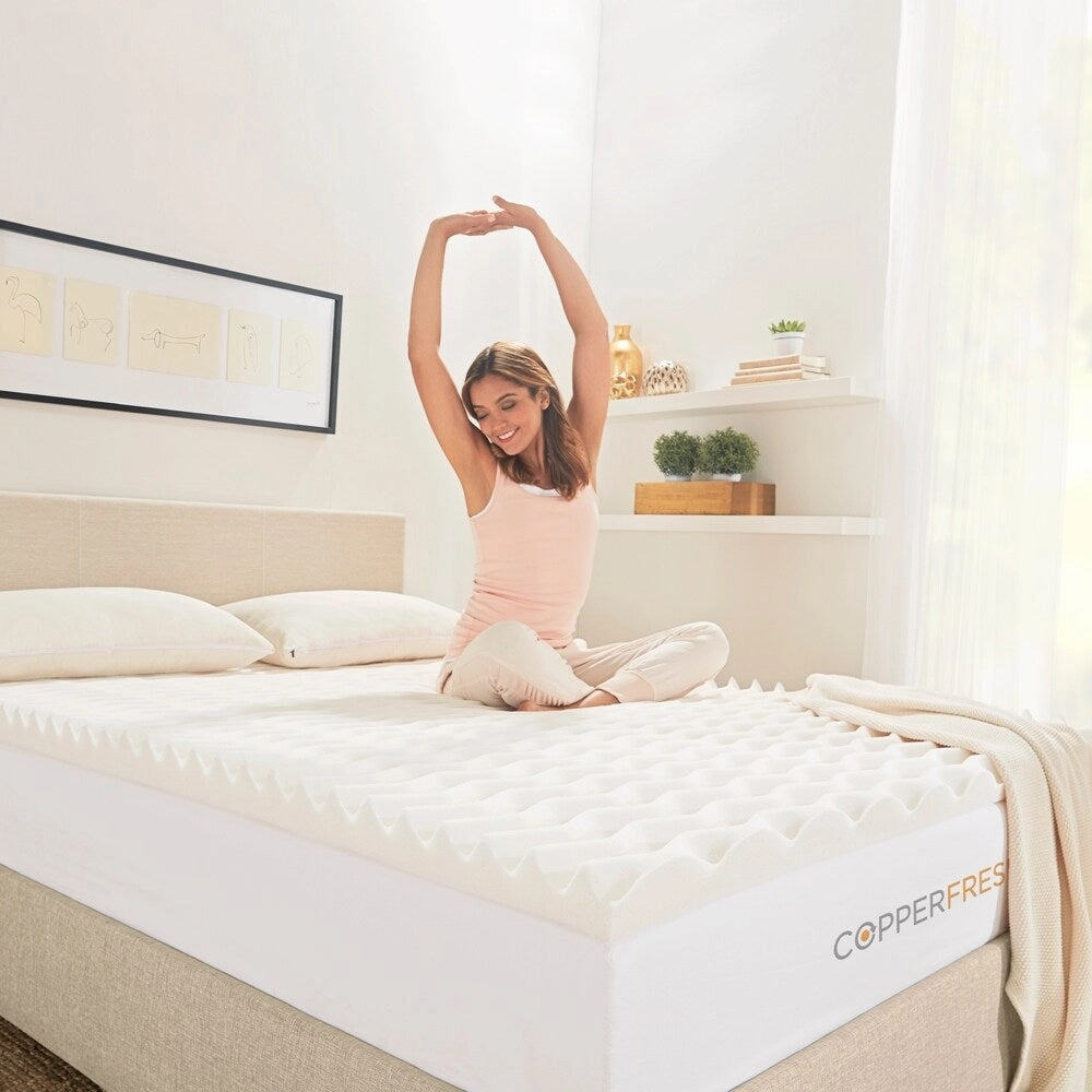 CopperFresh 4" Wave Foam Mattress Topper