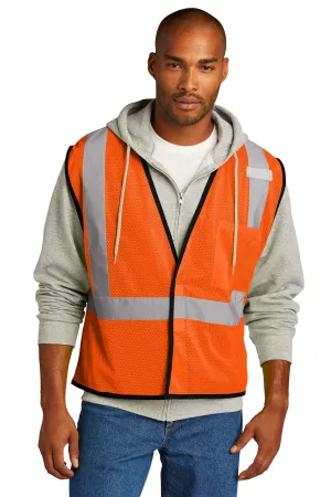 CornerStone Mens ANSI 107 Class 2 Mesh Vest w/ Pocket - Safety Orange  Cheaper Clothing Cornerstone