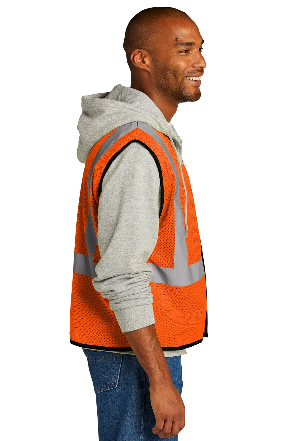 CornerStone Mens ANSI 107 Class 2 Mesh Vest w/ Pocket - Safety Orange  Cheaper Clothing Cornerstone