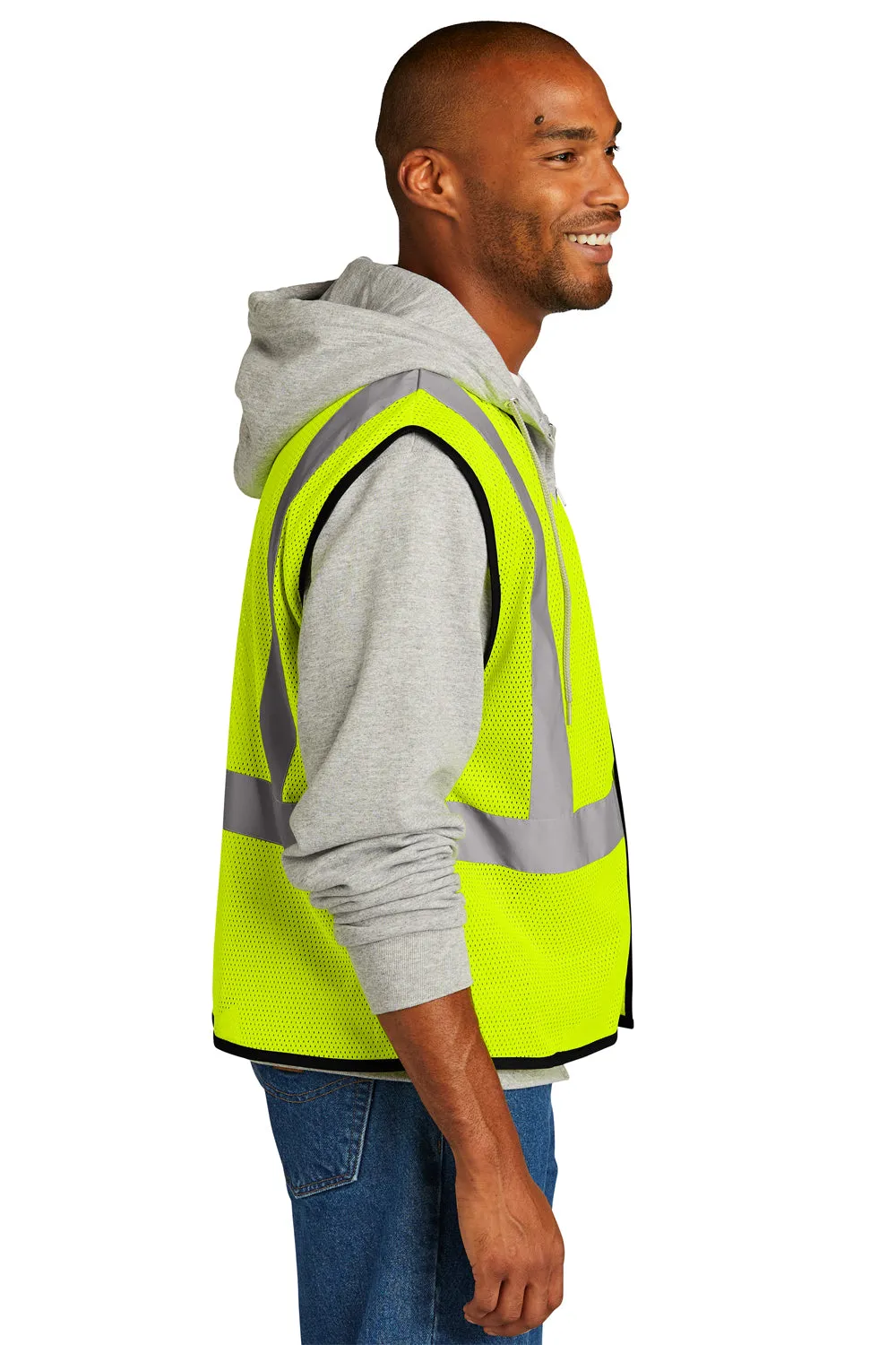CornerStone Mens ANSI 107 Class 2 Mesh Vest w/ Pocket - Safety Yellow  Cheaper Clothing Cornerstone