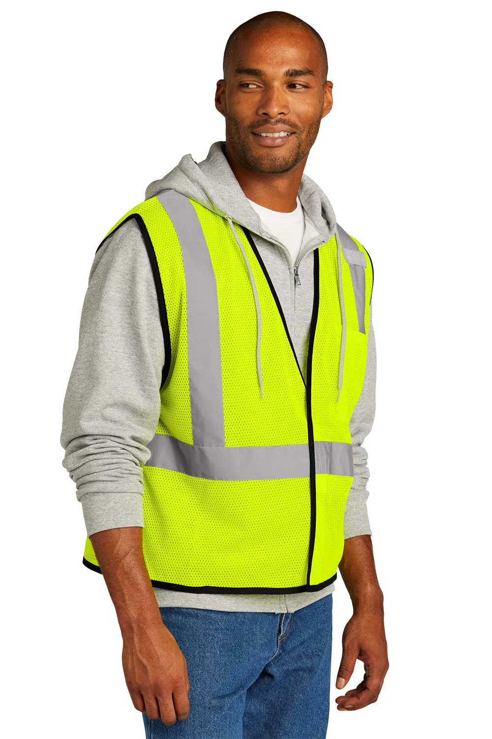 CornerStone Mens ANSI 107 Class 2 Mesh Vest w/ Pocket - Safety Yellow  Cheaper Clothing Cornerstone