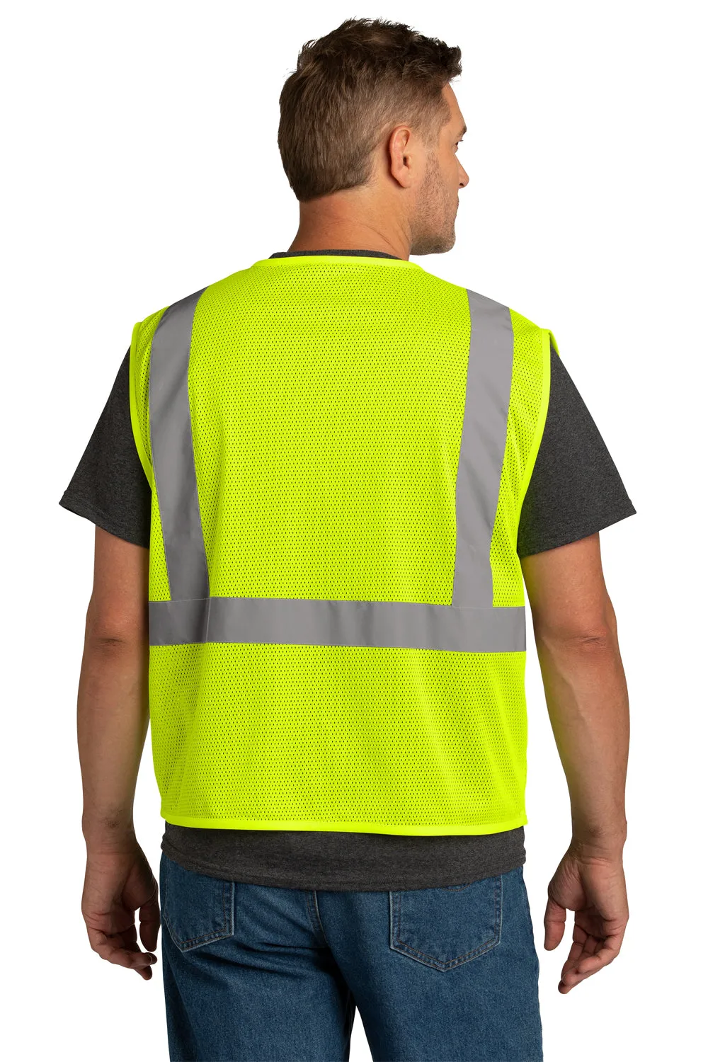 CornerStone Mens ANSI 107 Class 2 Mesh Zipper Vest - Safety Yellow  Cheaper Clothing Cornerstone