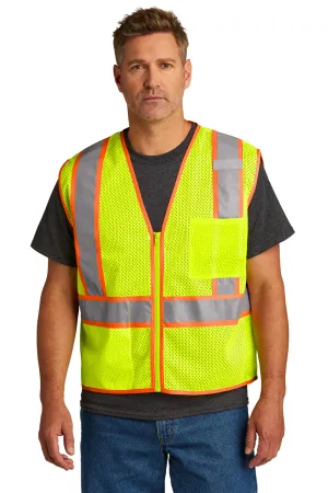 CornerStone Mens ANSI 107 Class 2 Mesh Zipper Vest - Safety Yellow  Cheaper Clothing Cornerstone