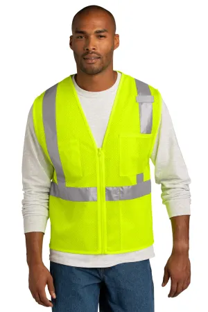 CornerStone Mens ANSI 107 Class 2 Mesh Zipper Vest - Safety Yellow  Cheaper Clothing Cornerstone