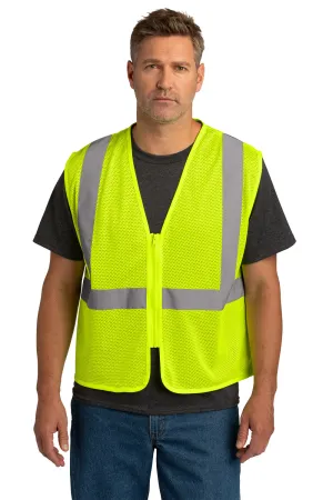 CornerStone Mens ANSI 107 Class 2 Mesh Zipper Vest - Safety Yellow  Cheaper Clothing Cornerstone