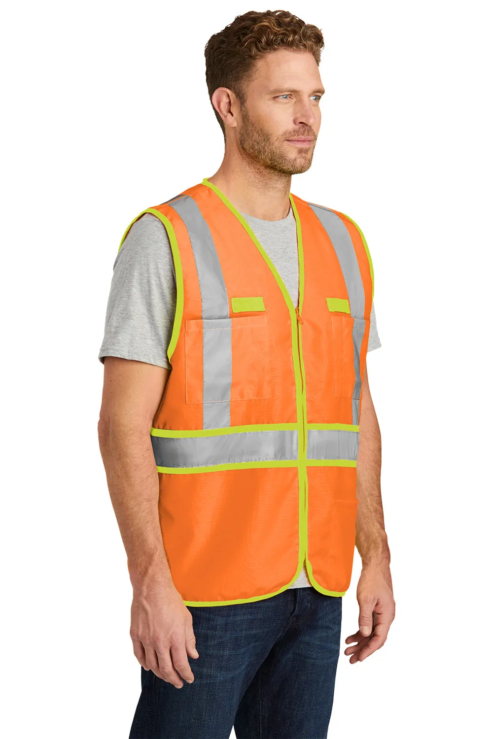 CornerStone Mens ANSI 107 Class 2 Safety Full Zip Vest - Safety Orange  Cheaper Clothing Cornerstone
